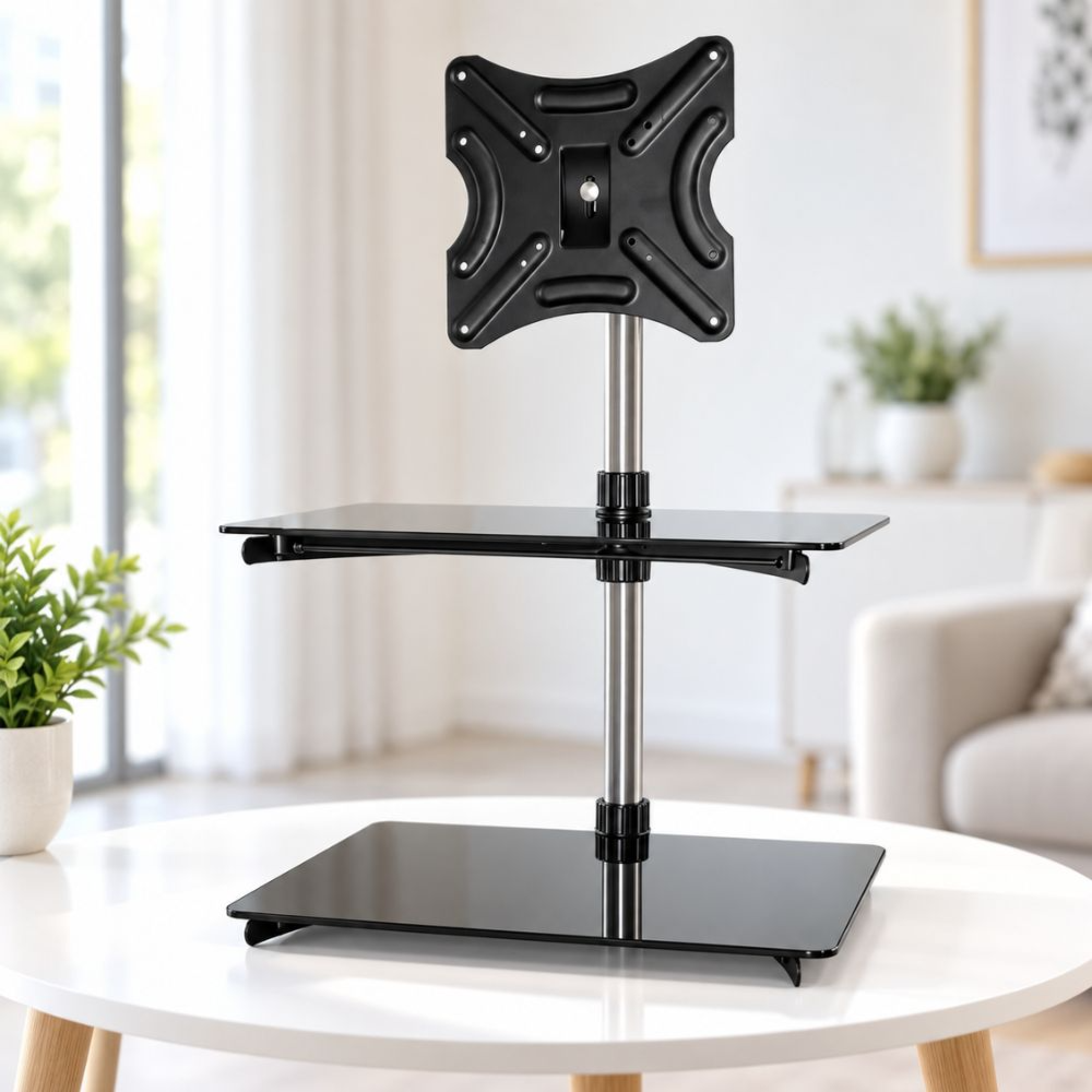 LeoStar LCD TV Wall Mount Bracket 12–37 Inch with Swivel Tilt, DVD & Receiver Stand – 30kg Load Capacity