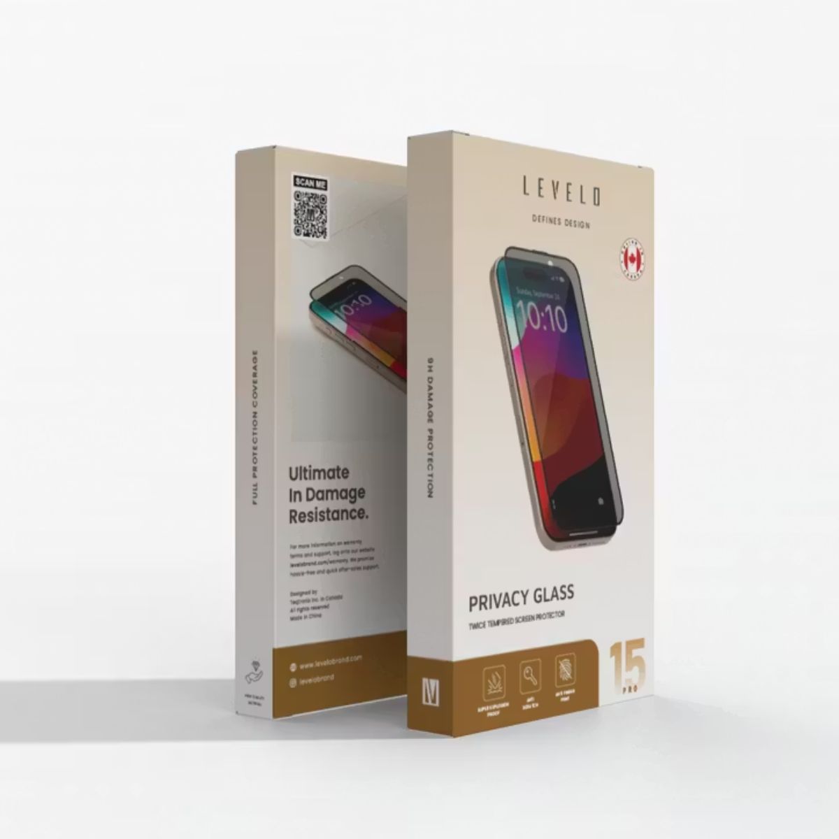 Screen Protector – Levelo Full Screen Privacy Twice Tempered Glass for Iphone 15 PRO