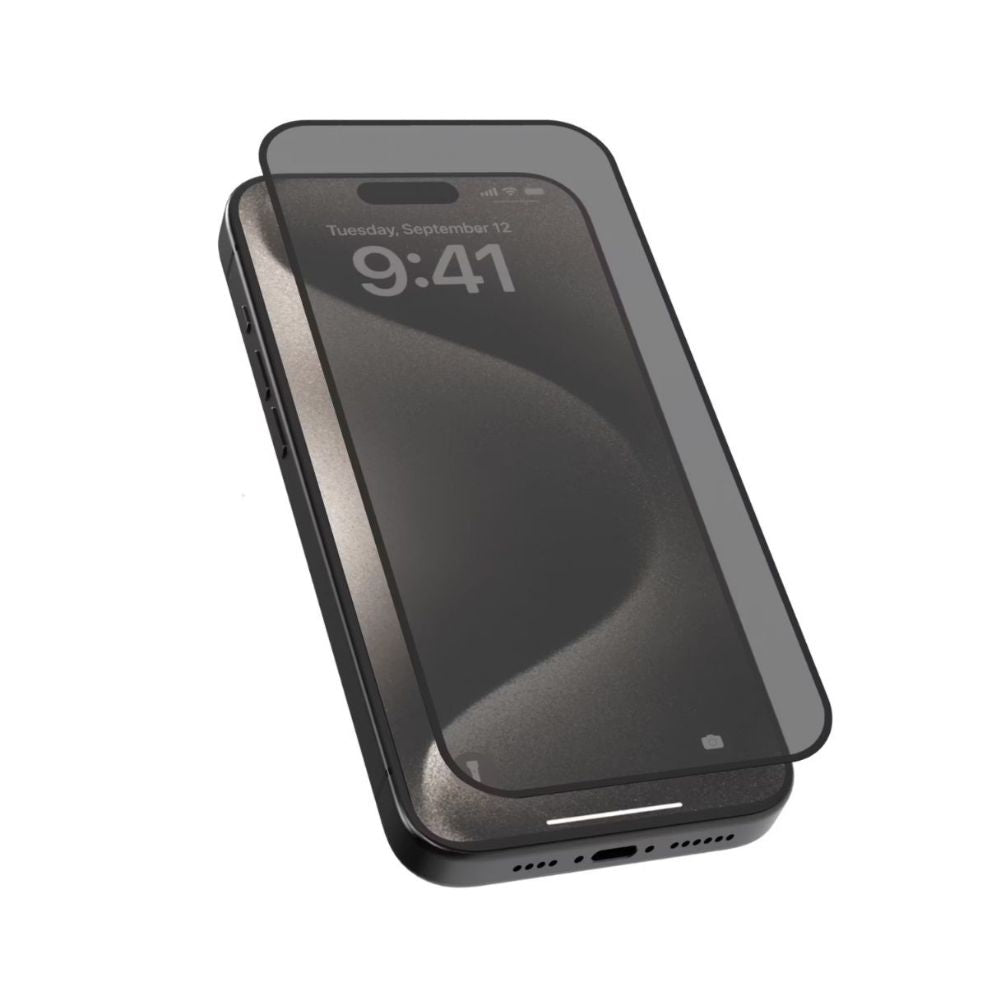 Levelo 3D Resin Glue High Silicone Aluminum Glass Privacy Screen Protector for IP Iphone 16 Plus - Black