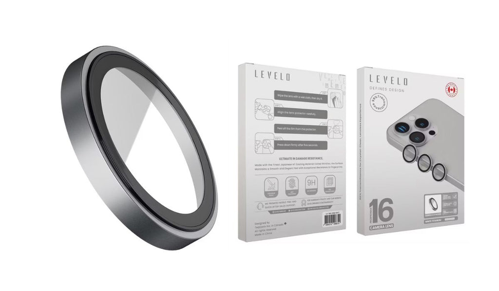 Levelo Trio Lens Protector with 99% Transparency for Iphone 16 Pro/pro Max - Titanium