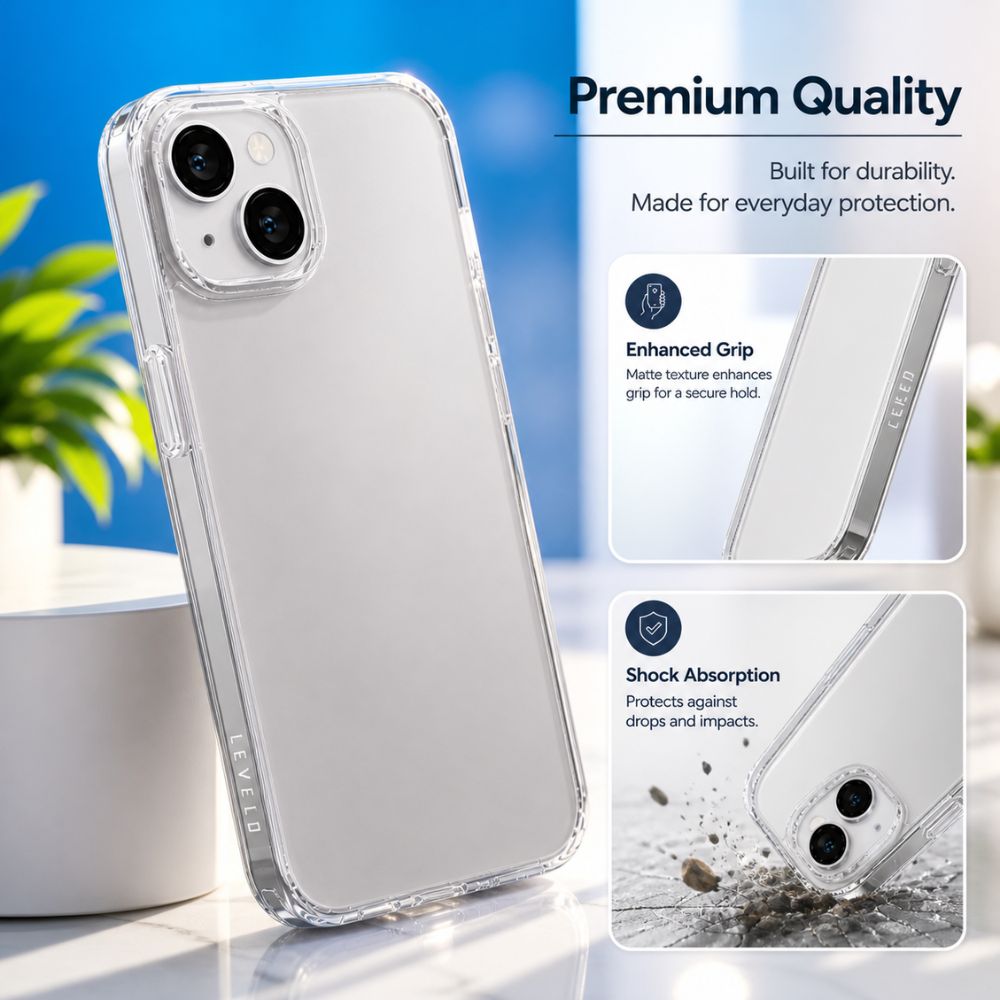 Levelo Lucu iPhone 14 Plus Matte Back Case - Matte Clear