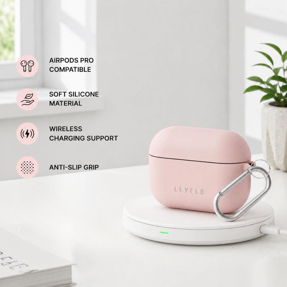 Wireless Earbuds – Levelo Gorra Silicone Airpods PRO Case - Pink