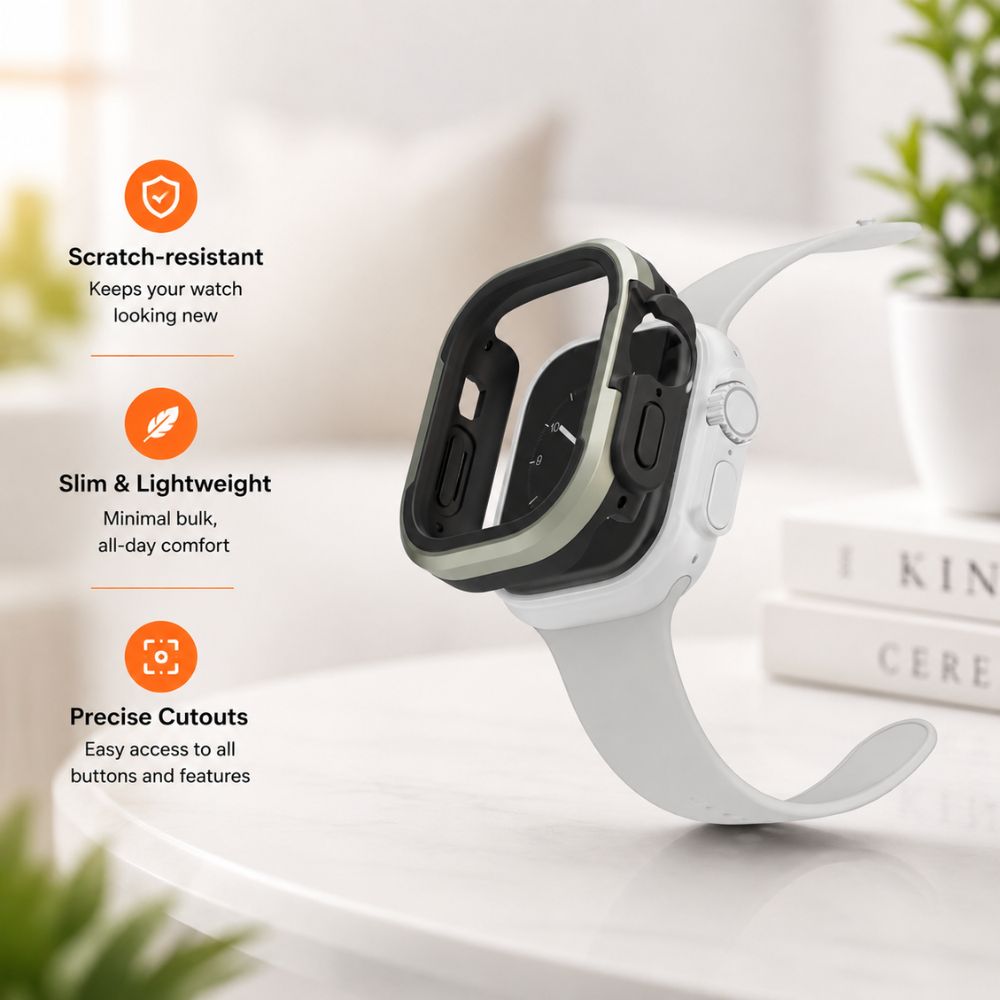 Smartwatch – Levelo Rugged Armour Shield Case for Apple Watch 49MM - Titanium