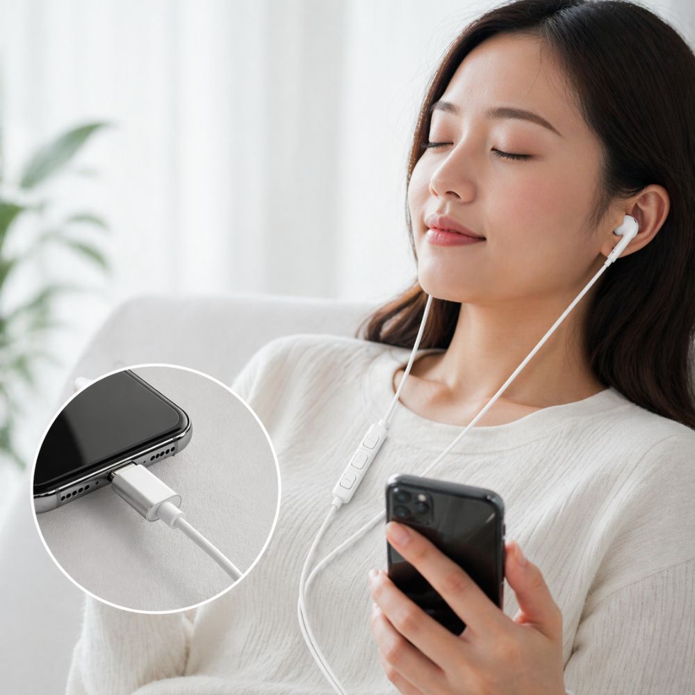 Powerology Stereo Usb-c Earphones 1.2M - White