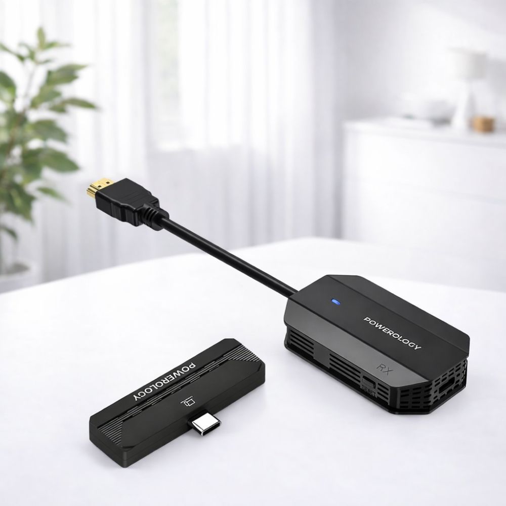 Powerology Wireless HDMI Mirroring Adapter with Type-c Version -black