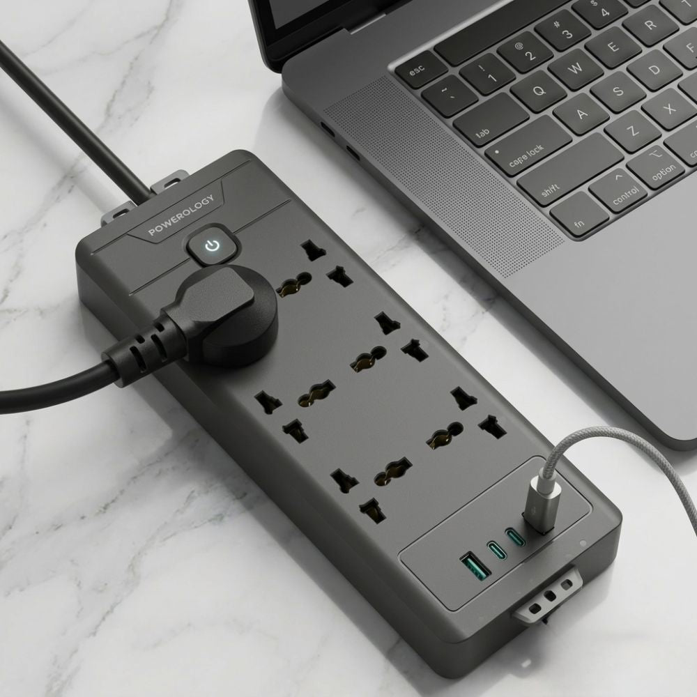 Charging Cable – Powerology PD20W QC 3.0 2A + 2 Type C Socket 2M - Black