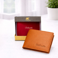 DeCardin Men’s Genuine Leather Bi-Fold Wallet - Tan
