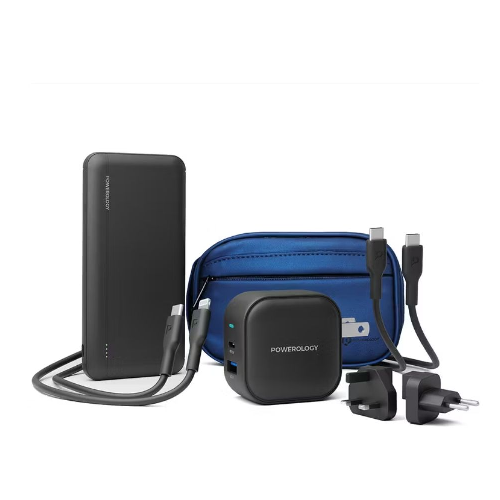 Powerology 5-in-1 Power Combo – Fast Charging Multi-Device Kit Black
