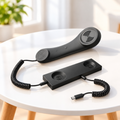 Porodo Retro Phone Handset - USB-C Mobile Phone Receiver, Classic Telephone Handset, Black