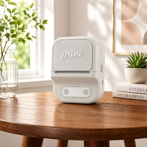 JBQ PINNACLE Mini Portable Label Printer – Wireless Bluetooth Thermal Sticker Printer
