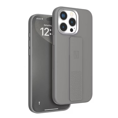 Levelo Morphix Silicone Case with Silicone Grip for iPhone 16 Pro Max-Grey