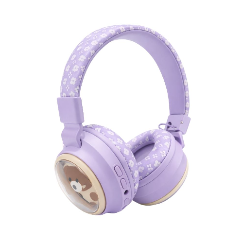 Teddy bear wireless headphones - Purple