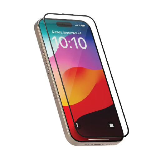 Levelo Full Screen Anti-Static Twice-Tempered Glass For iPhone 15 Pro Max - Black