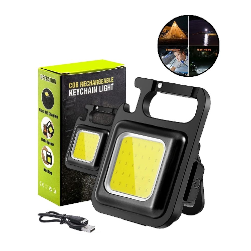 COB LED Keychain Flashlight – Rechargeable Mini Flashlight & Pocket Work Light