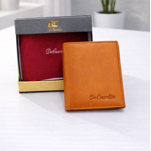 DeCardin Premium Bi-Fold Leather Wallet for Men - Tan