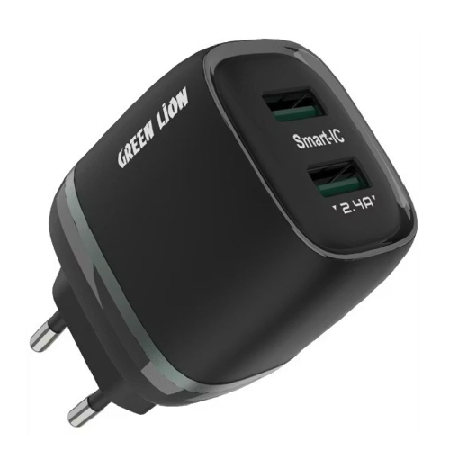 Green Lion Dual USB 12W Wall Charger With USB-A To USB-C Cable EU