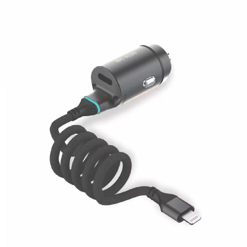 Fast Car Charger – 45W PD Car Charger with Lightning Cable Green Lion