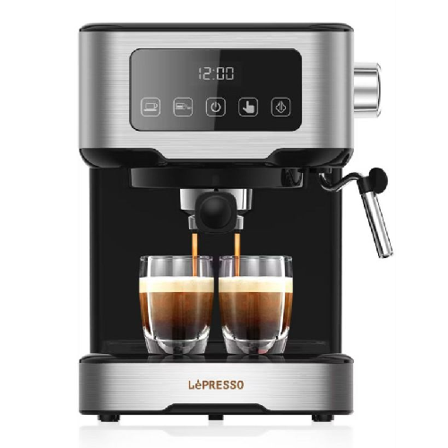 Espresso Coffee Machine – 15 Bar Coffee Maker with Milk Steamer Lepresso Dual Drip Barista