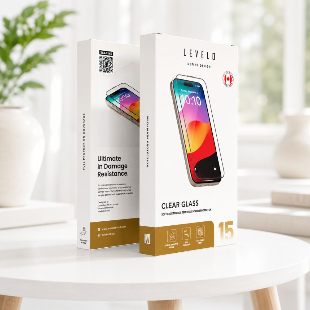 Levelo Soft Edge Twice Tempered Glass IP15 - Black