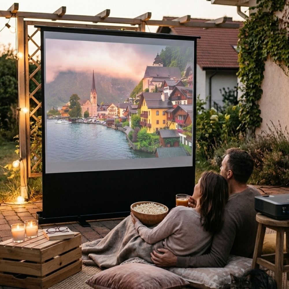 Green Lion Portable Projector Screen 80" - Matte White