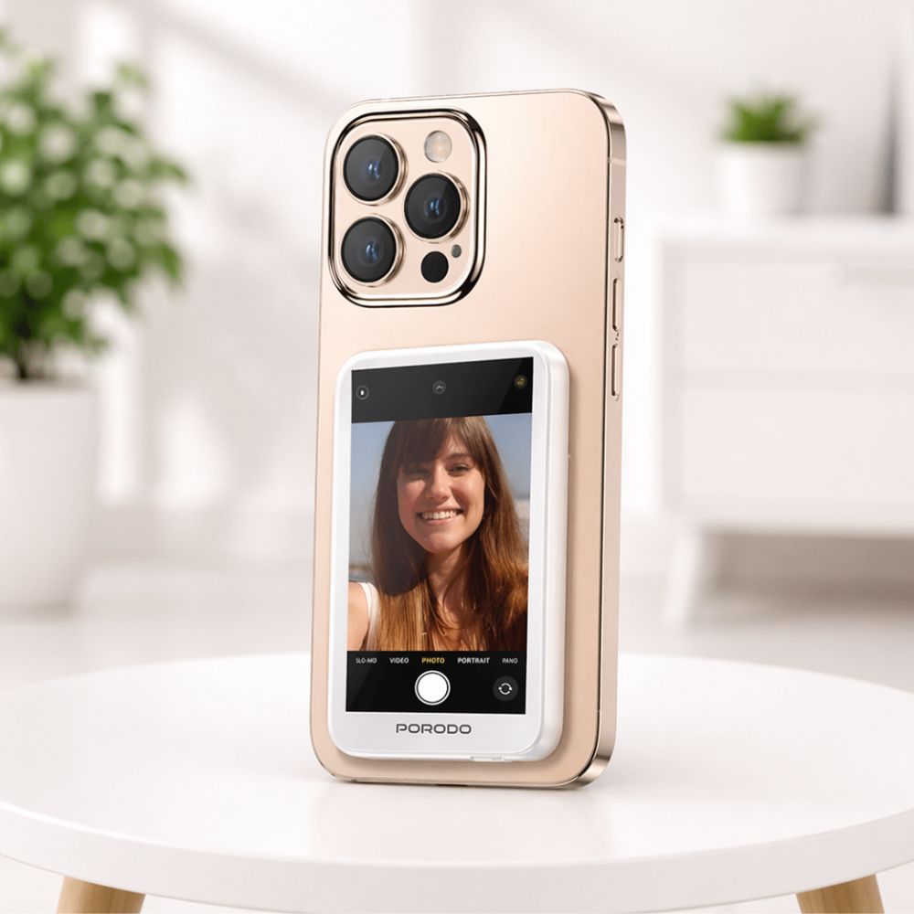 PD-LFST190-WH Porodo Lifestyle Selfie Screen Monitor Magnetic Mirroring Device - White