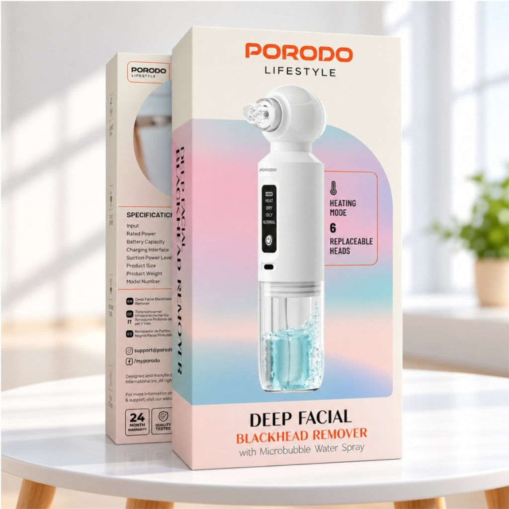 Porodo Lifestyle Deep Facial Blackhead Remover 2.8W with Microbubble Water Spray – White