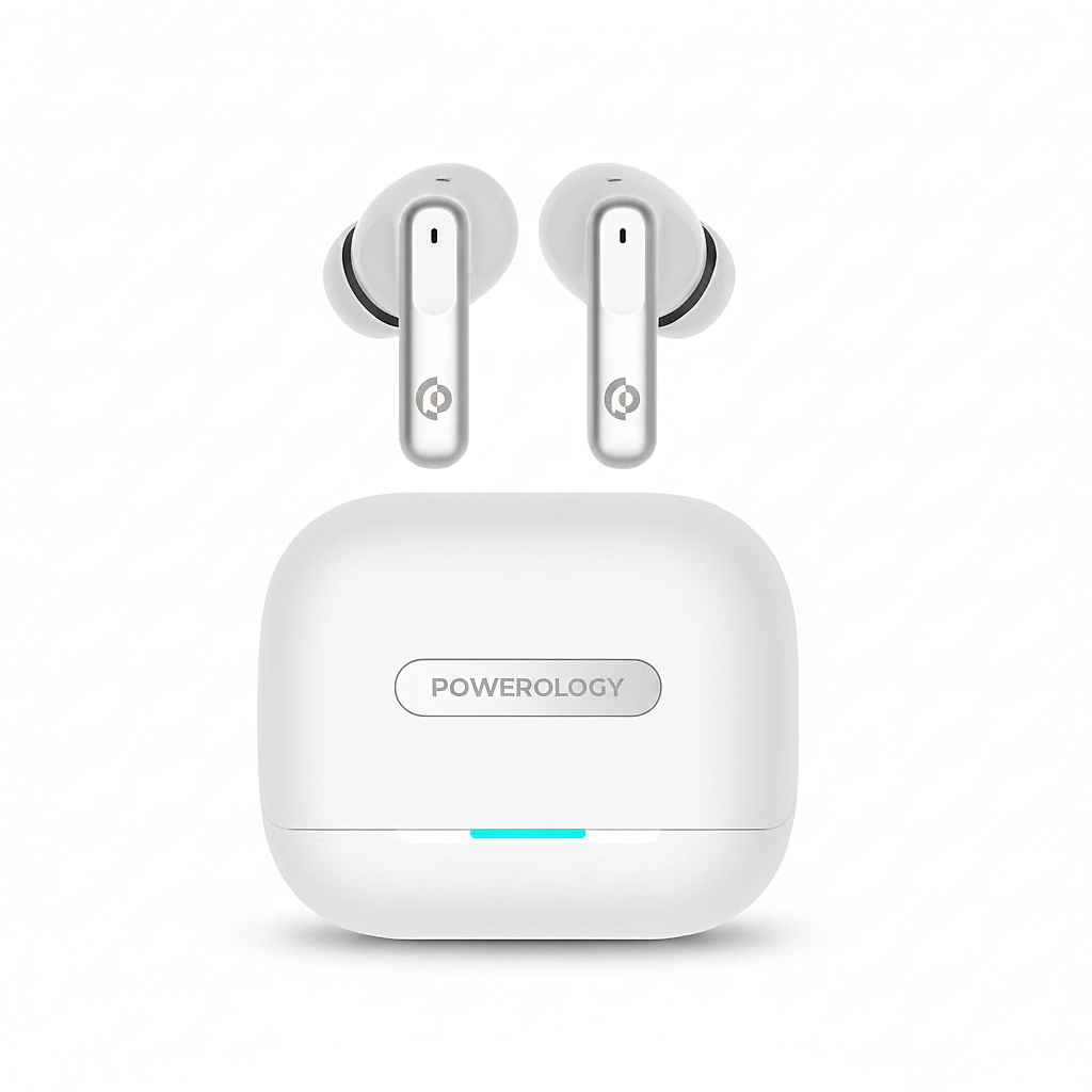 Powerology 6 Mic ANC ENC True Wireless Earbuds Bluetooth 5.3