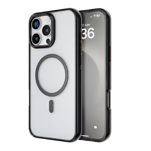 Levelo Elio PC Case with Camera Ring Stand for iPhone 16 Pro - Black