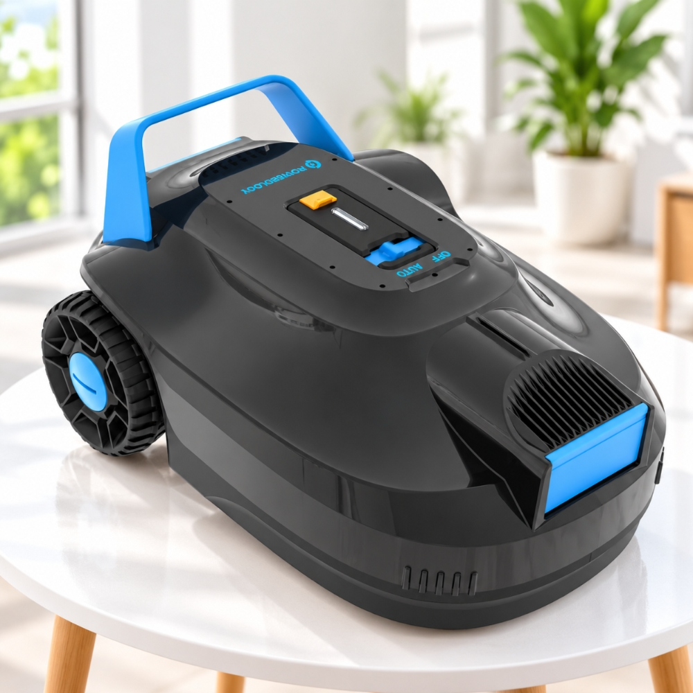 Powerology Cordless Robotic Pool Cleaner – Automatic Swimming Pool Vacuum, 120 Min, 5000mAh, Black