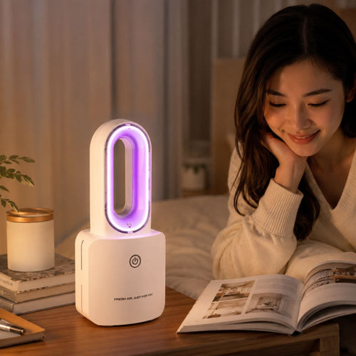 Bladeless Desk Fan with LED Lights