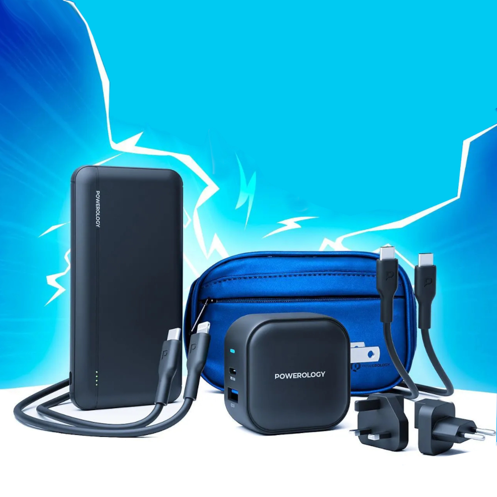 Powerology 5-in-1 Power Combo – Fast Charging Multi-Device Kit Black