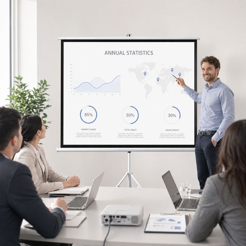 Projector Screen & Stand 100