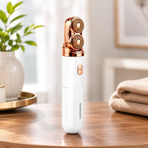 Porodo 2-In-1 Electric Face & Body Razor with LED Light & USB-C Rechargeable Shaver