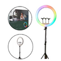 RGB LED Ring Light with Tripod & Remote – 22 Inch – Green Lion | Photography, Selfie & Video Streaming