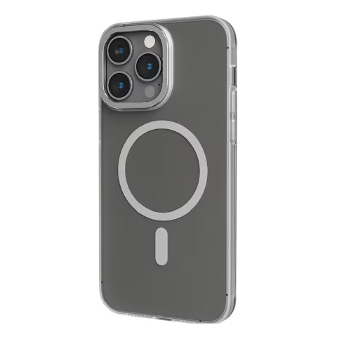 Levelo MagSafe Glory Matte Back Case For iPhone 14 Pro Max-Matte Clear/Silver
