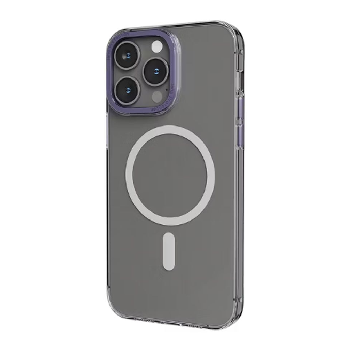 Levelo MagSafe Sensa Clear Back Case For iPhone 14 Pro Max – Clear/Purple