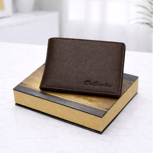 Classic Bi-Fold Wallet with Zipper Coin Pocket - Brown