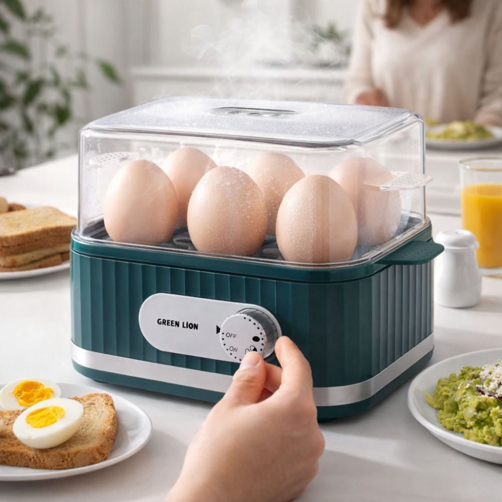 Electric Egg Cooker – Green Lion 6-Egg Automatic Egg Boiler