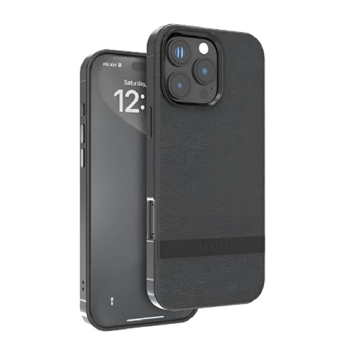 Levelo Pelle Leather Case for iPhone 16 Pro Max - Black