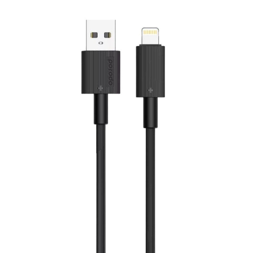 Porodo USB-A to Lightning Durable Charging Cable - Black