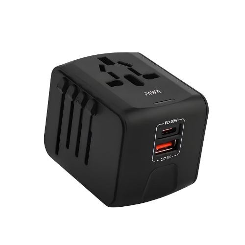 PAWA Universal Travel Adapter with PD 20W + QC - Black