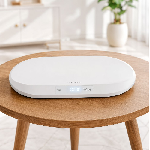 Porodo Minimeasure Electric Digital Baby Scale with Measuring Tape - White