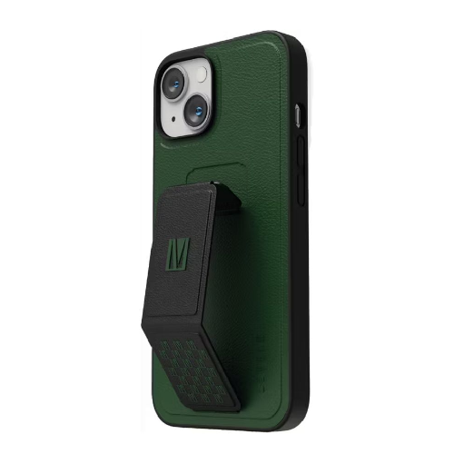 Levelo Morphix Gripstand Iphone 14 Pu Leather Case - Forest Green