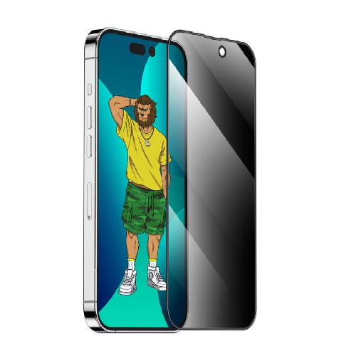 Green lion 3D Silicone Privacy Glass Screen Protector for iPhone 14 Pro