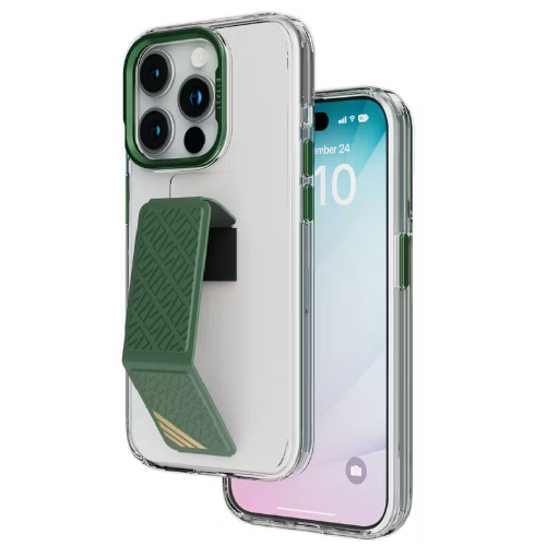 Levelo Morphix Clara Grip Case For IPhone 15 Pro-Green