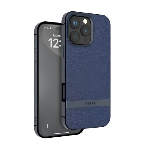 Levelo Pelle Leather Case for iPhone 16 Pro - Blue