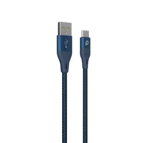 Porodo Braided USB-A to Type-C (3A 1.2m) - Blue
