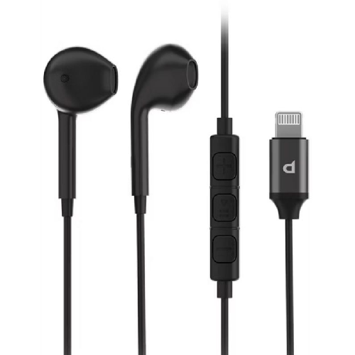Powerology Stereo Earphone Lightning Connector 1.2m/4ft - Black