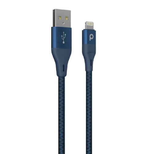 Porodo Aluminum Braided Lightning Cable 1.2m 2.4a - Blue