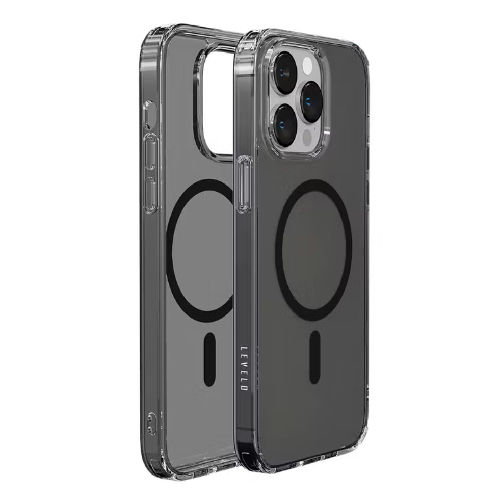 Levelo MagSafe Clara iPhone 14 Pro Max Clear Back Case - Smoke Clear